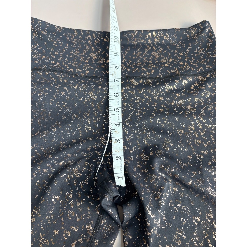 ZYIA‎ Active Black Leggings Gold Foil Snakeskin Print Athletic Workout Pants Med - Picture 6 of 8